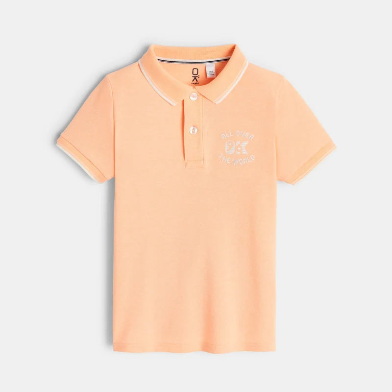 Polo krekls zēniem, koraļļu oranžs