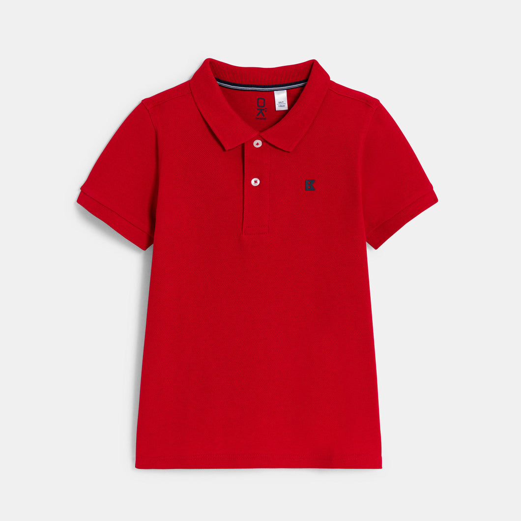 Zēnu klasisks polo krekls, spilgti sarkans