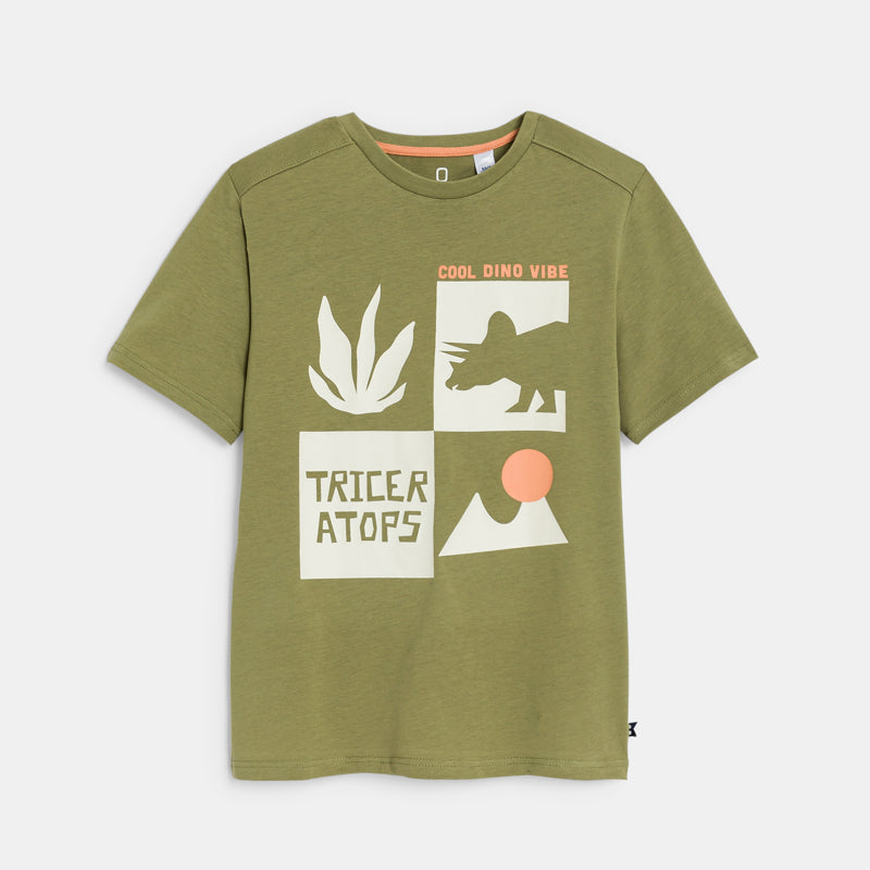 Zēnu t-krekls COOL DINO VIBE, haki zaļš