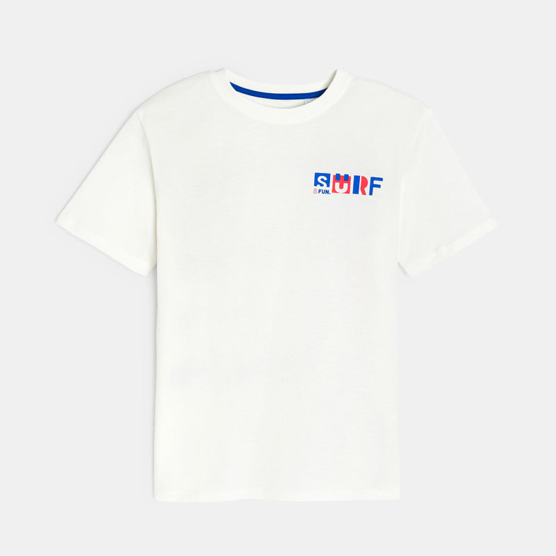 Zēnu t-krekls SURF&FUN, balts ar zilu