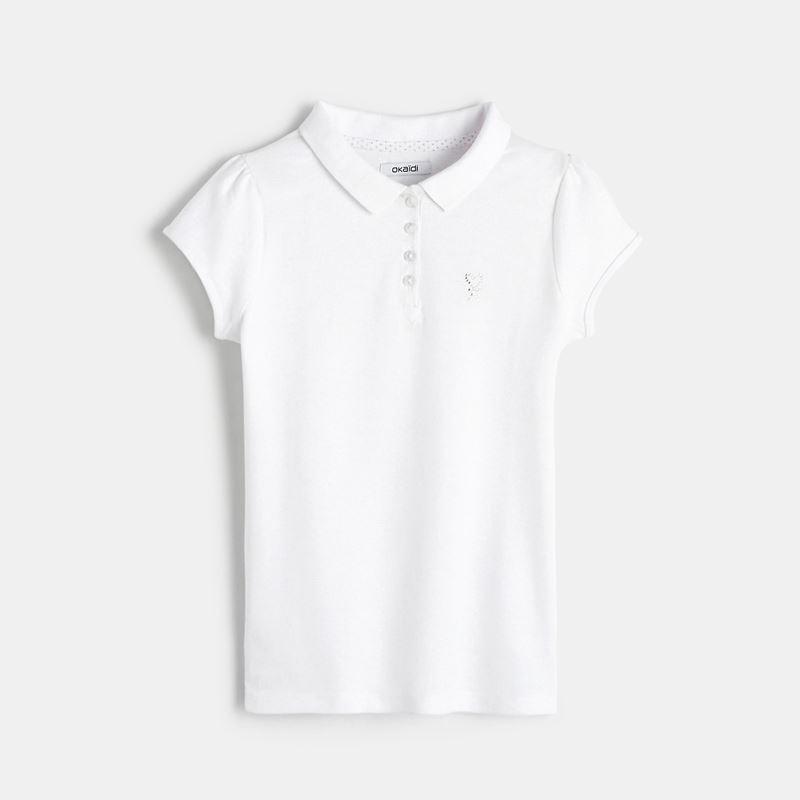 Polo krekls / T-krekls meitenēm, balts - okaidi.lv