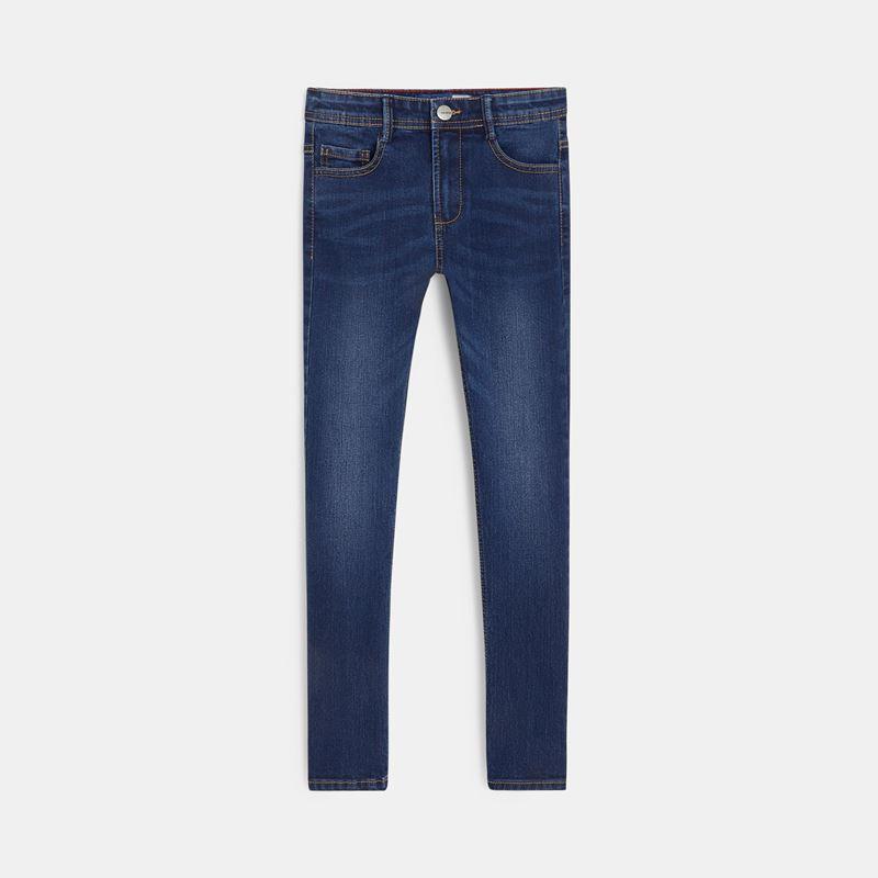 Zēnu SLIM FIT' džinsu bikses ar novalkājuma efektu, zilas