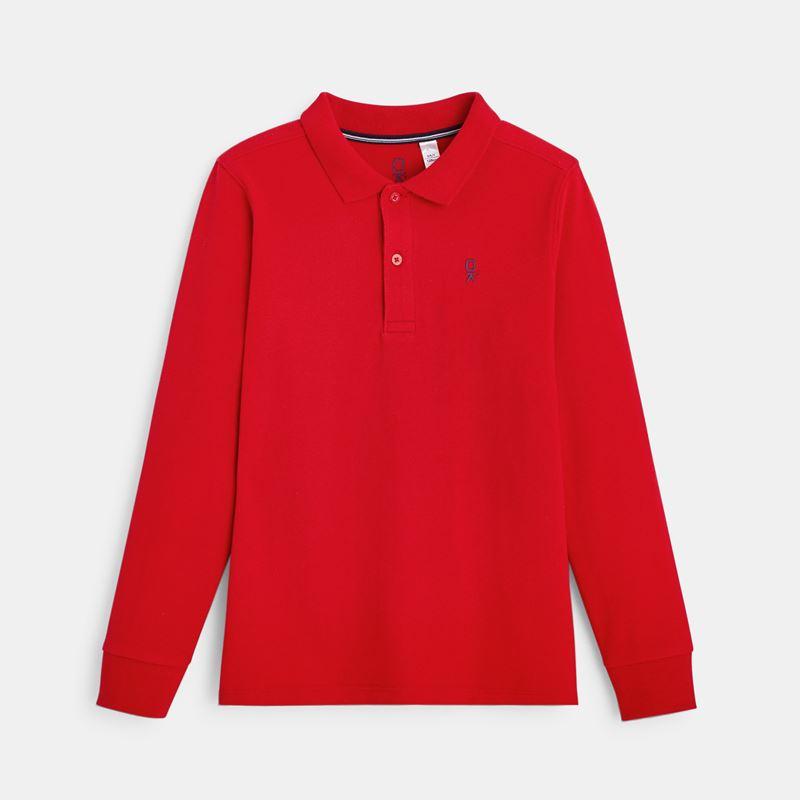 Zēnu polo krekls ar garām piedurknēm, sarkans