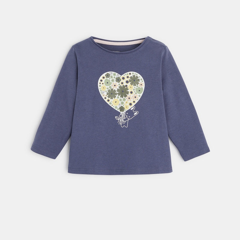 T-krekls ar peles un ziedu motīvu, mazām meitenēm