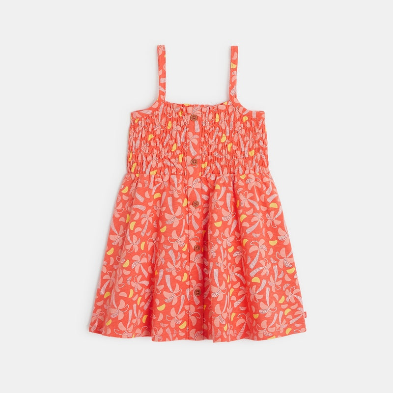 Rakstaina vasaras kleita ar lencēm mazām meitenēm