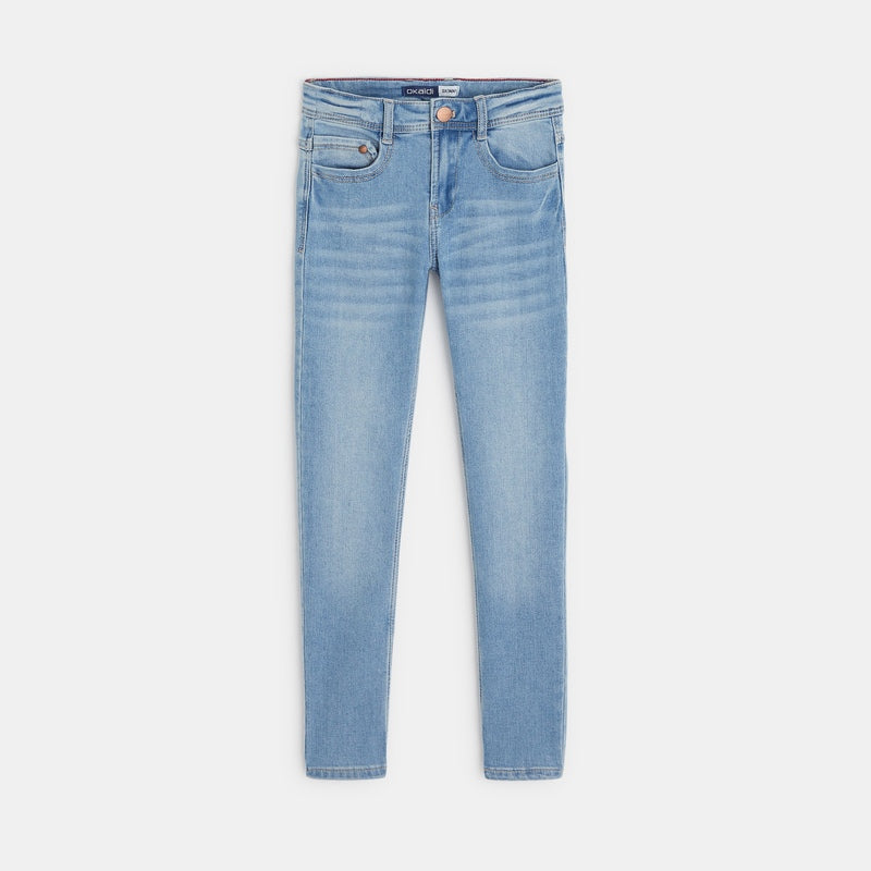 Zēnu SKINNY FIT' džinsu bikses ar novalkājuma efektu, zilas