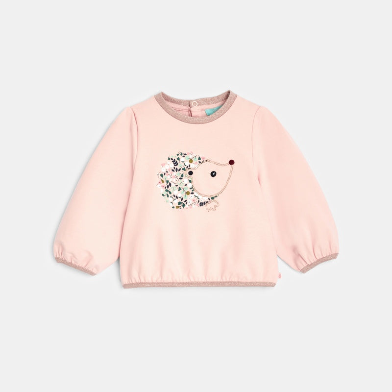 Džemperis ar eža motīvu mazām meitenēm, rozā
