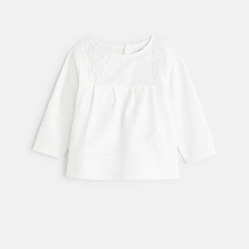 T- krekls ar angļu stila izšuvumu, mazām meitenēm, balts, Kūdikių drabužiai, одежда для детей