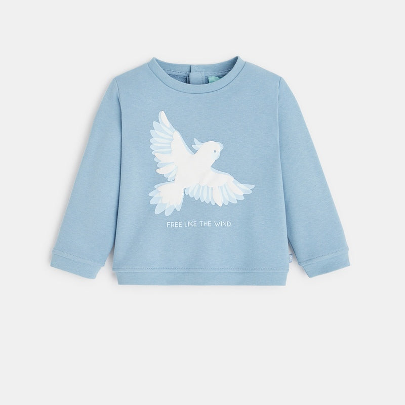 Flīsa džemperis ar papagaila aplikāciju, mazām meitenēm