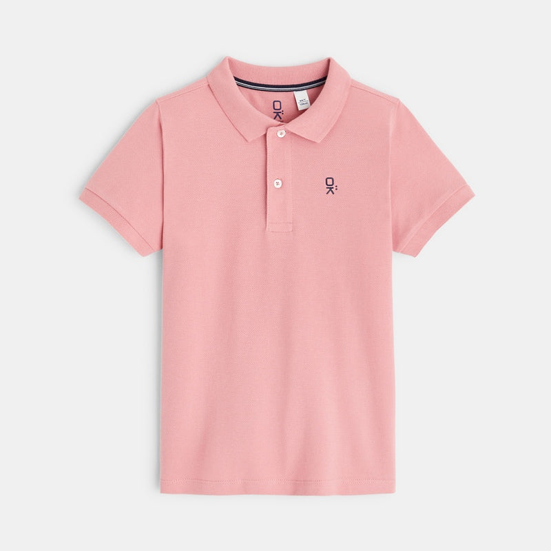 Zēnu klasisks polo krekls, rozā