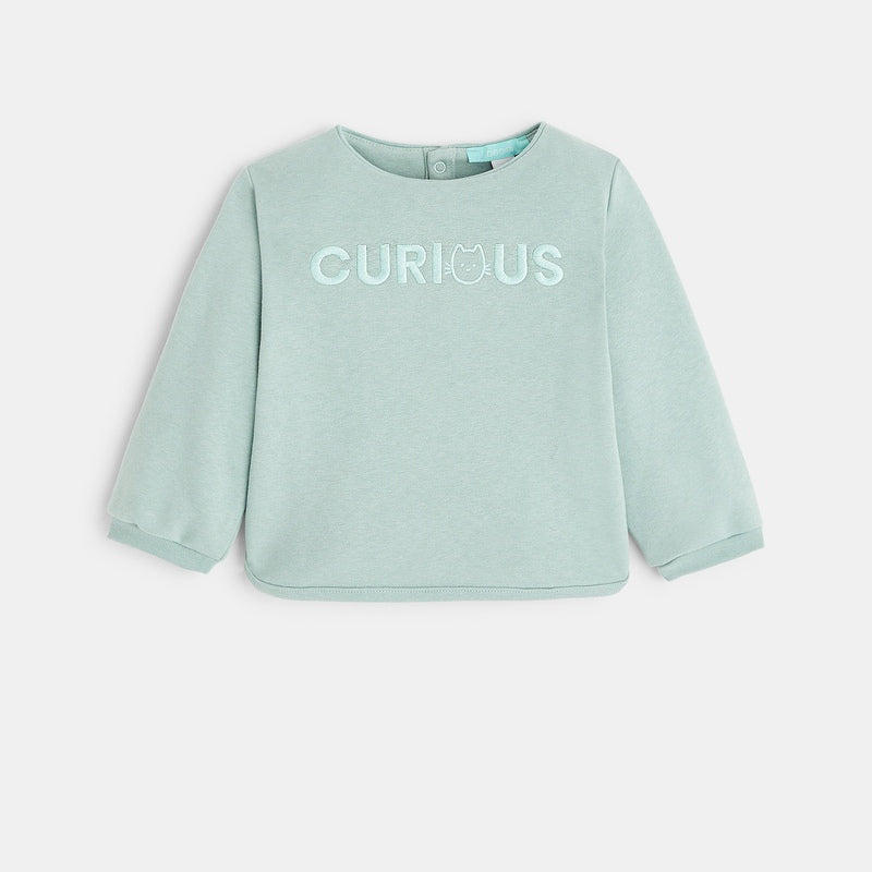 Flīsa džemperis mazām meitenēm CURIOUS, gaiši zaļš