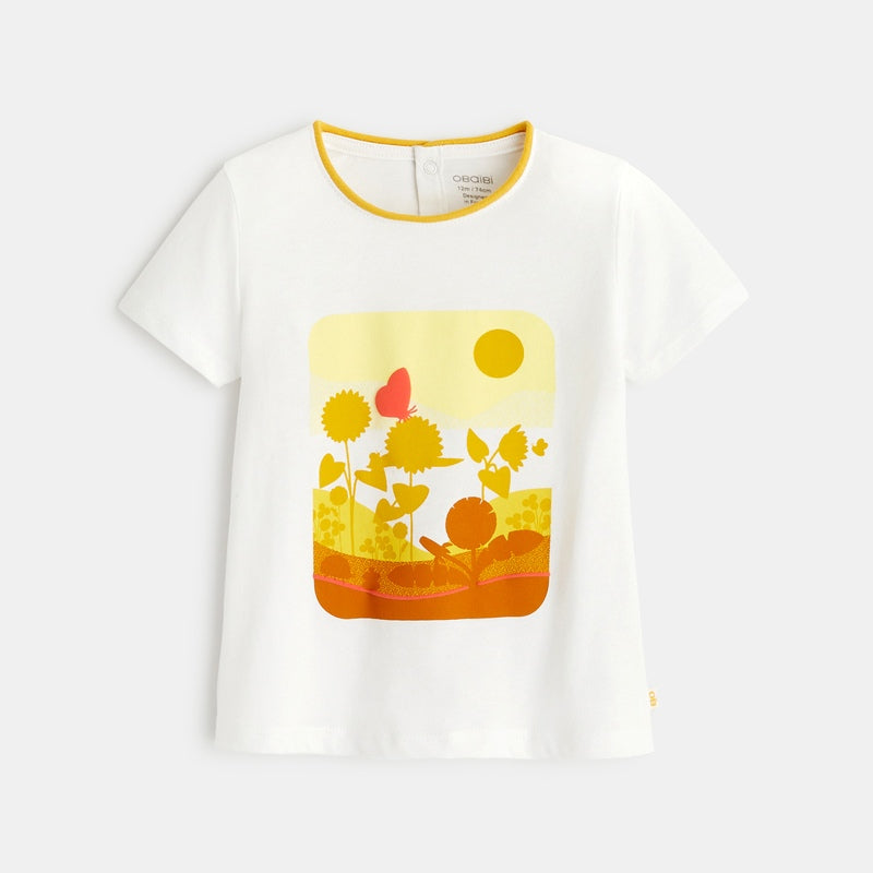 T-krekls ar taureņa aplikāciju, mazām meitenēm