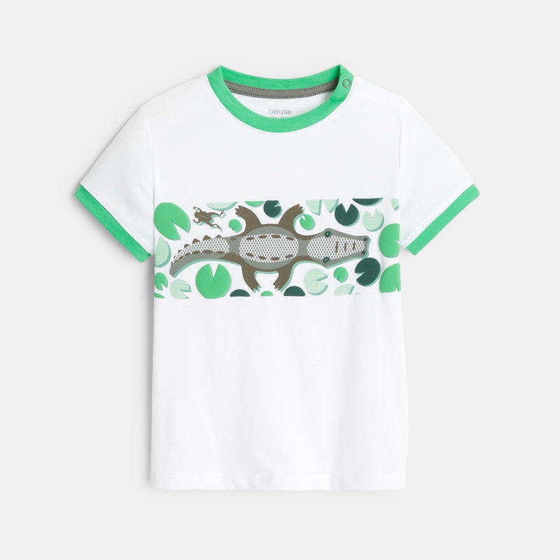 T-krekls ar īsām piedurknēm un krokodila motīvu, maziem zēniem
