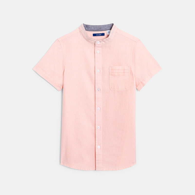 Zēnu klasisks krekls ar īsām piedurknēm, rozā